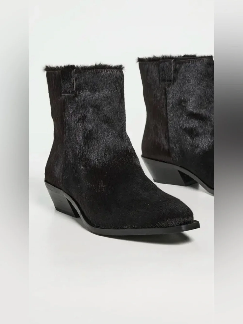 ALOHAS Syd Ankle Boots in black calf hair